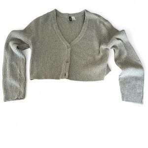 Divided Light grey cropped cardigan